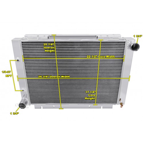 Full Aluminum Radiator for Ford Galaxie 1960-63 1961 1962/500XL 1962 1963 AT/MT