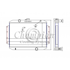 1967 - 1968 International 1500B Aluminum Radiator