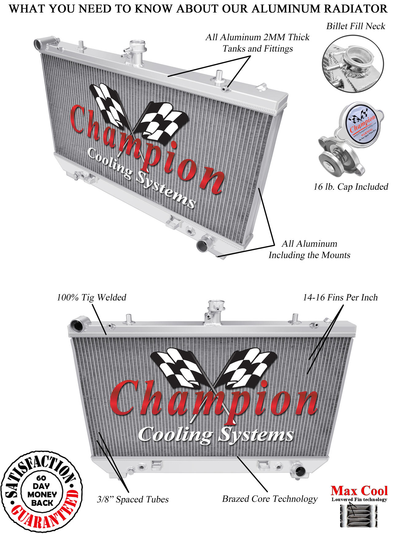DNA Motoring Aluminum AC Condenser – Fits 2010-2011 Chevy Camaro 3.8L – OE Replacement – DNA-OEMCDS3799