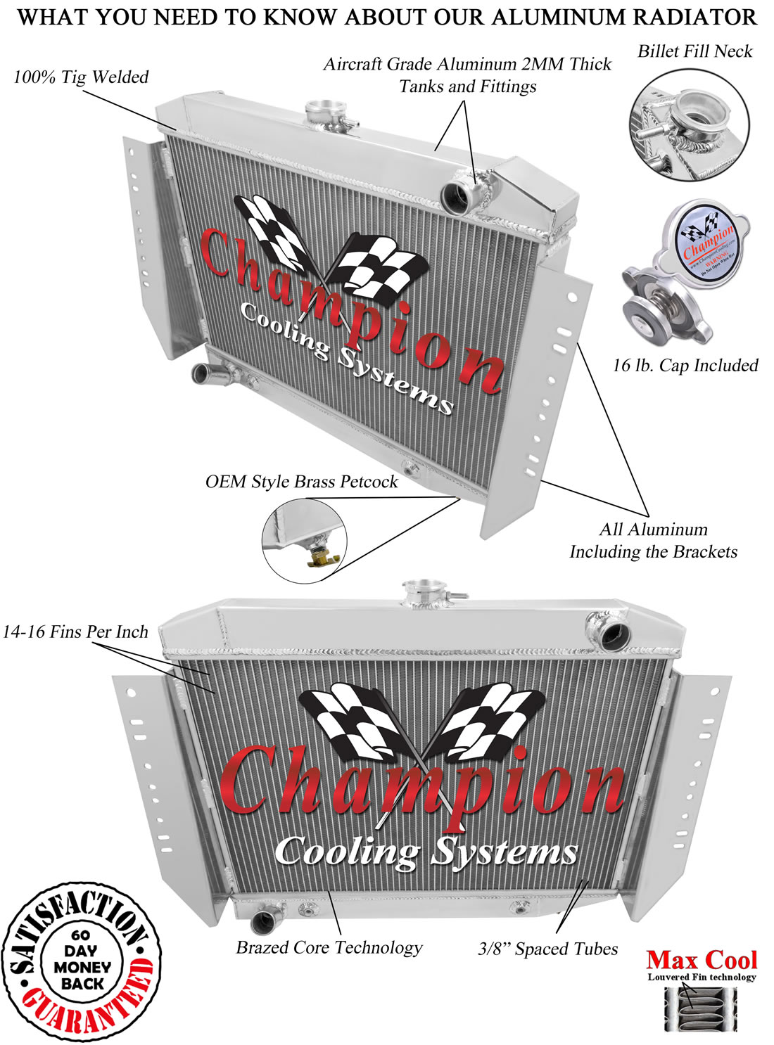 ALUMINUM RADIATOR For JEEP CHEROKEE WAGONEER J-SERIES 1972-1979 1975